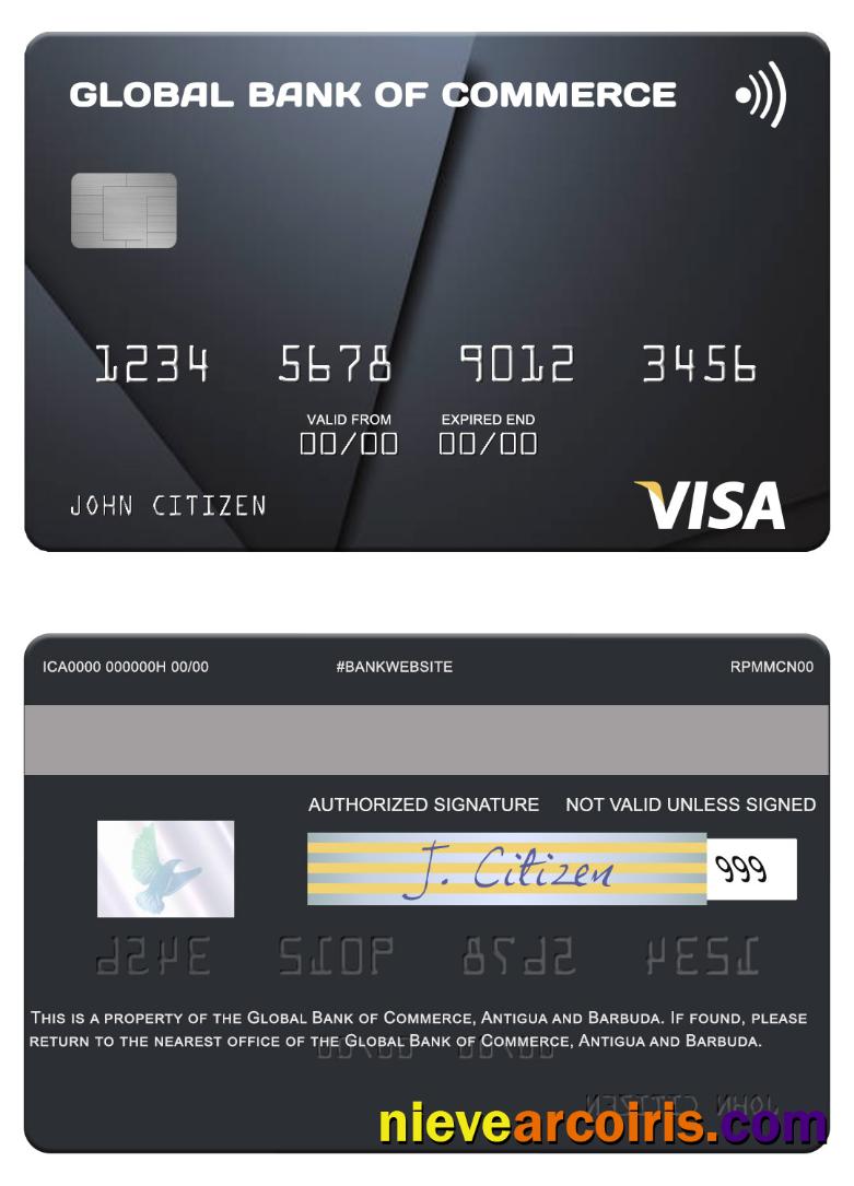 Antigua and Barbuda Global Bank of Commerce visa card